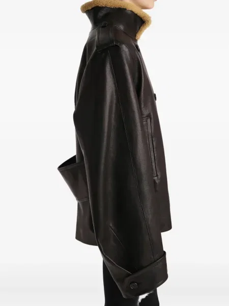 Geanta de piele Khaite negru