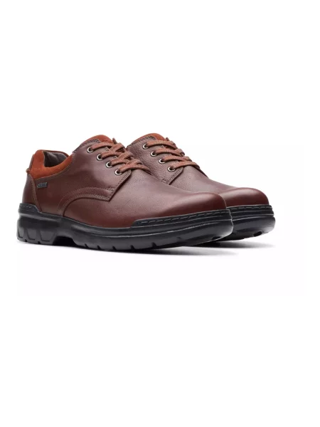Półbuty Clarks sznurowane skórzane brązowe