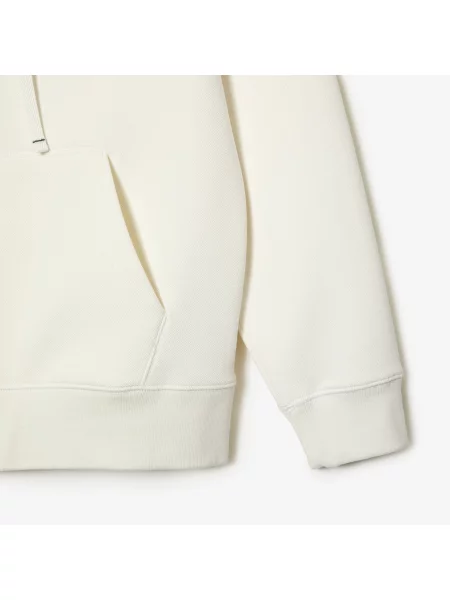 Lacoste Bluza Z Kapturem I Luźnym Krojem Z Mieszanki Bawełny biała