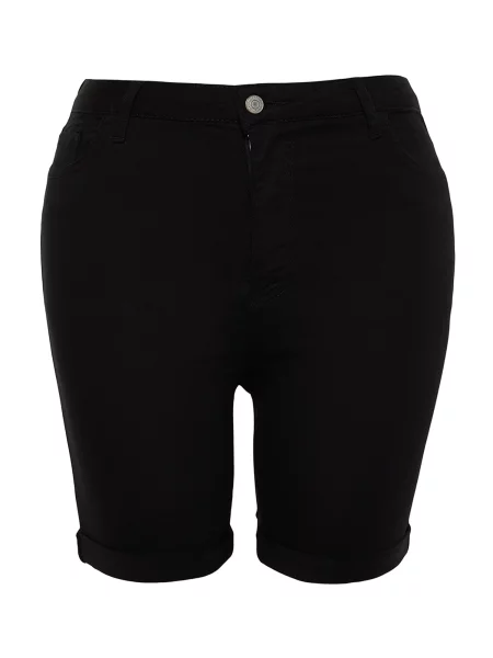 Pantaloni scurți din denim Trendyol negru