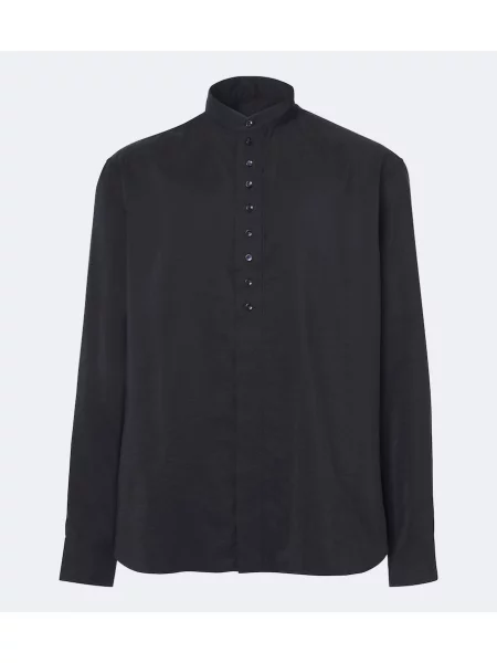 Cămașă Giorgio Armani de mătase albastru