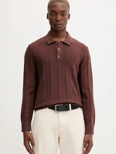 Pulover z dodatkom volne Abercrombie & Fitch rjava