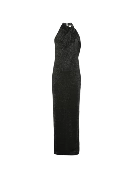 Rochie maxi Balmain cu gât halter negru