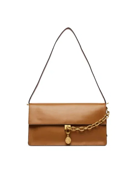 Tommy Hilfiger Torebka Crest Leather Conv Shoulder Bag brązowy
