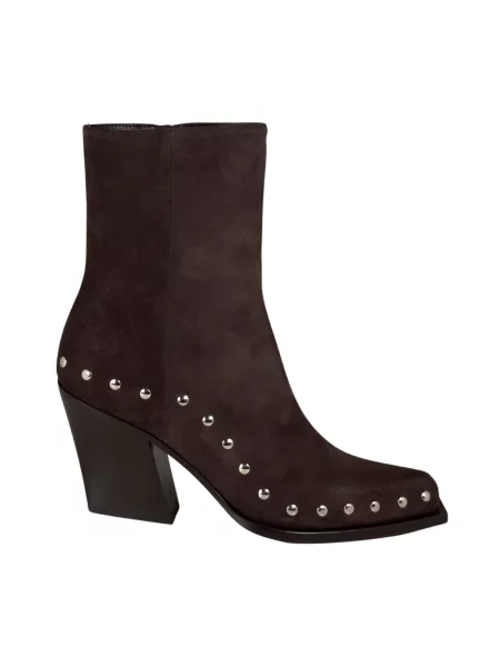 Lniane buty do kostki Vic Matie brązowe