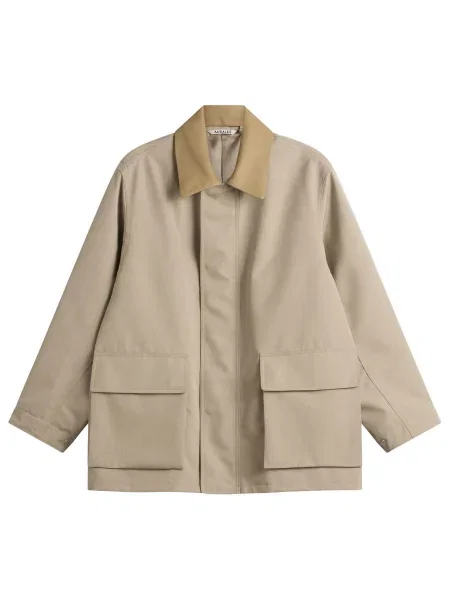 Top Auralee wełniany beżowy