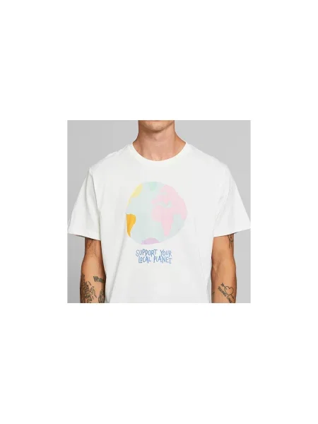 Dedicated T-shirt Stockholm Color Globe Off-White Mężczyźni Koszulki Dedicated Size: XL biały