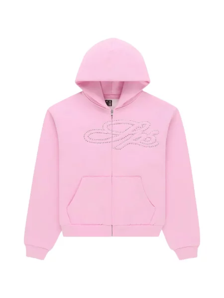 Кристал суичър с качулка Sp5der розово