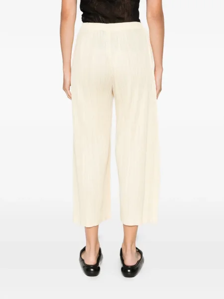 Pantaloni Pleats Please Issey Miyake plisate galben