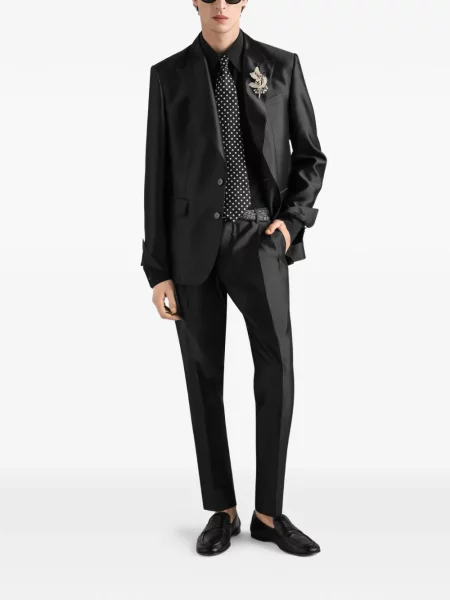 Šilkinės kelnės Dolce & Gabbana juoda
