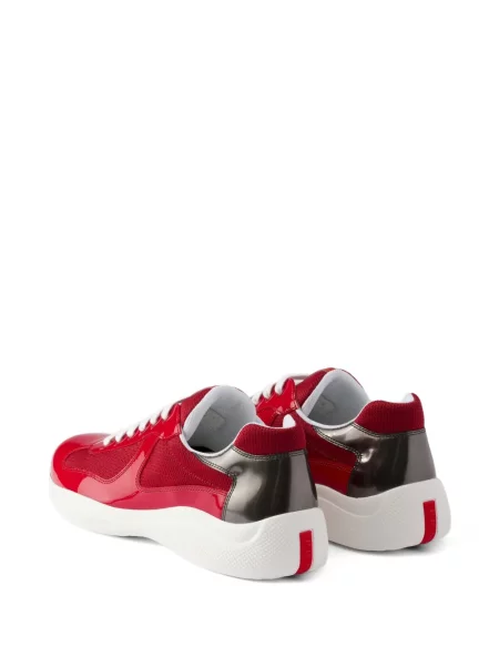 Sneakerși Prada din piele roșu
