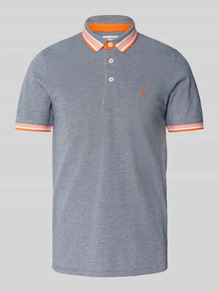 Koszulka polo o kroju slim fit z wyhaftowanym logo model ‘PAULOS’ Jack & Jones niebieskie