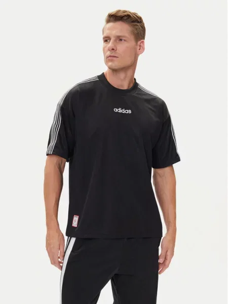 Ριγέ μπλούζα Adidas Originals από ζέρσεϋ μαύρο