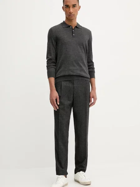 BARENA VENEZIA sweter wełniany Knitwear Pevaron lekki szary