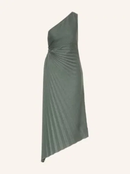 V By Vera Mont Sukienka Koktajlowa Z Plisami I Błyszczącą Nicią gruen