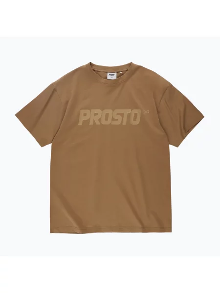 Tricou pentru bărbați PROSTO Big Logo cinnamon beige bej