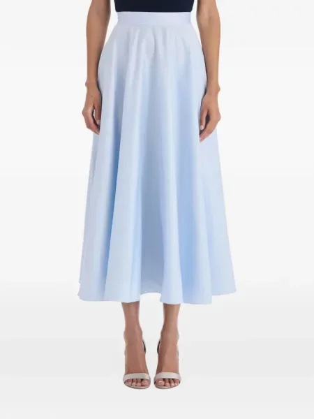 Midi-suknja Oscar De La Renta puplin plava