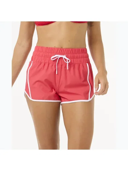 Femei Rip Curl talie înaltă Retro Volley 3 "pantaloni scurți de înot hibiscus roșu