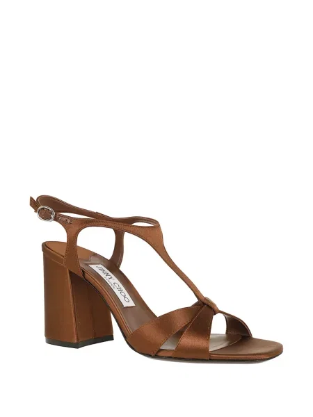 Με τιράντες γοβάκια Jimmy Choo καφέ