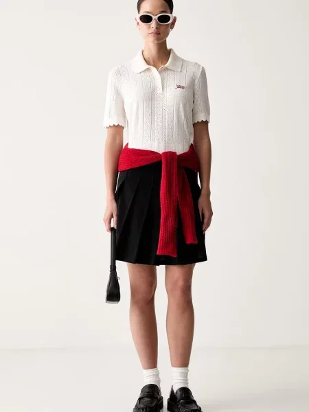 Tricou polo Tommy Jeans bej