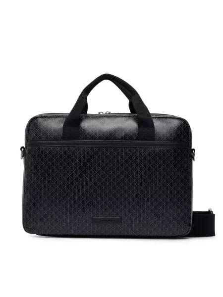 Calvin Klein Чанта за лаптоп Emblem Aop Coated Commuter/Lapto черен
