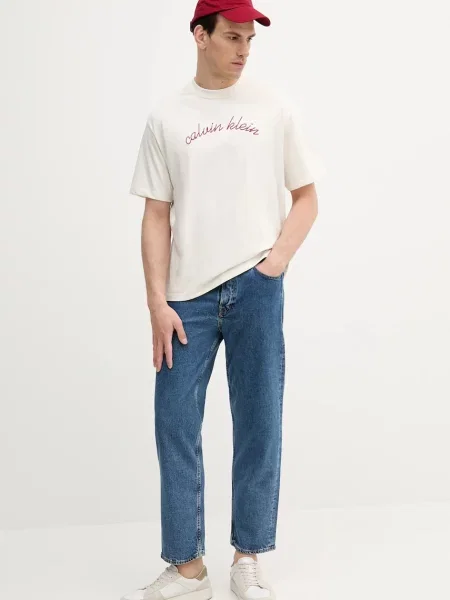 Kratka majica Calvin Klein Jeans bež