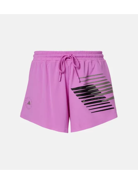 Pantaloni scurți Adidas By Stella Mccartney cu talie înaltă violet