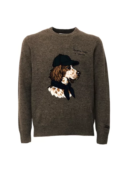 Sweter Mc2 Saint Barth brązowy