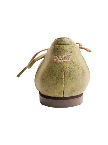 Pantofi Paez din microfibră verde