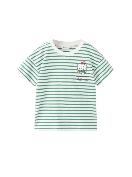 MANGO KIDS Tricou gri metalic / verde / roșu alb