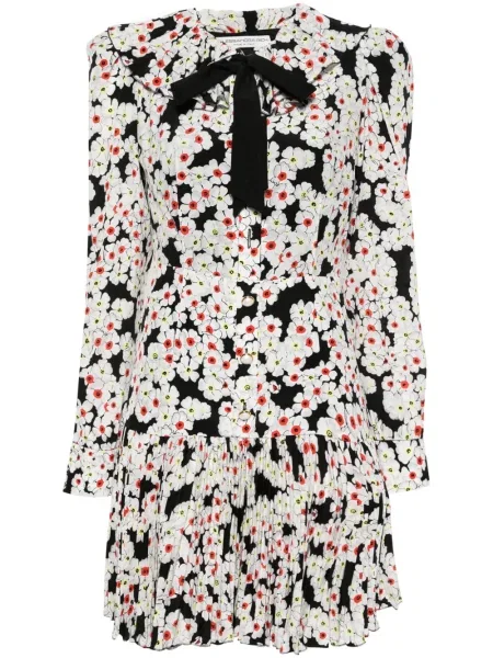 Rochie Alessandra Rich de mătase cu imagine de costum negru