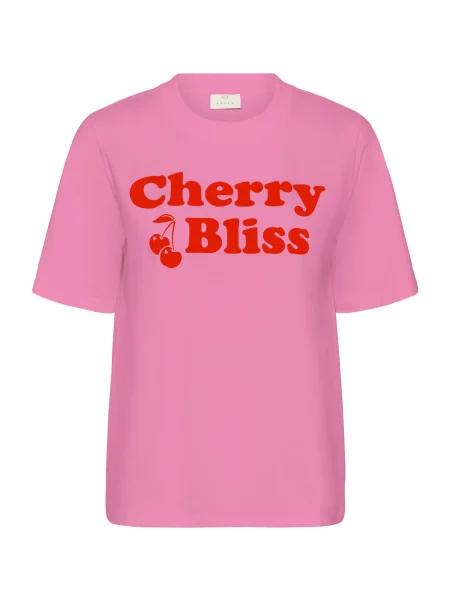 Kaffe Tricou KACherie roz / cireș roșu