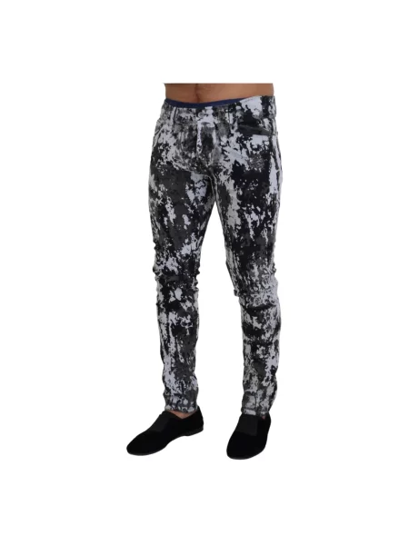 Tie dye skinny spodnie Dolce And Gabbana wiązane
