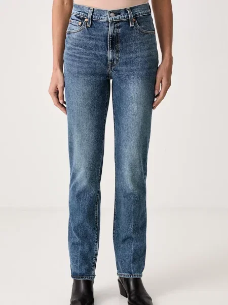 Levi's blugi slim fit pentru femei RIBCAGE SLIM albastru