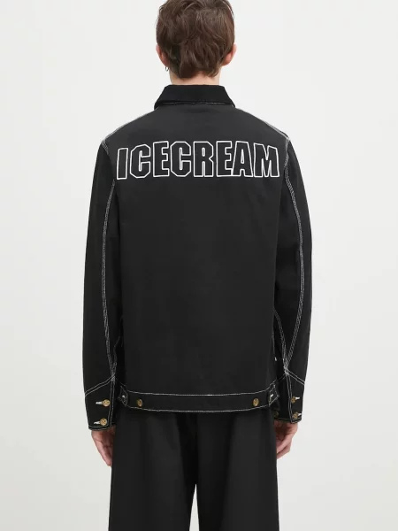 ICECREAM jachetă de cămașă din Canvas Lined Work de tranzitie negru