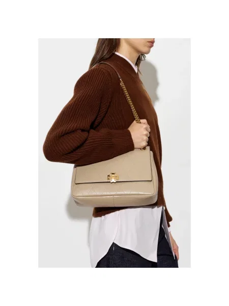 Torebka Tory Burch skórzana beżowa