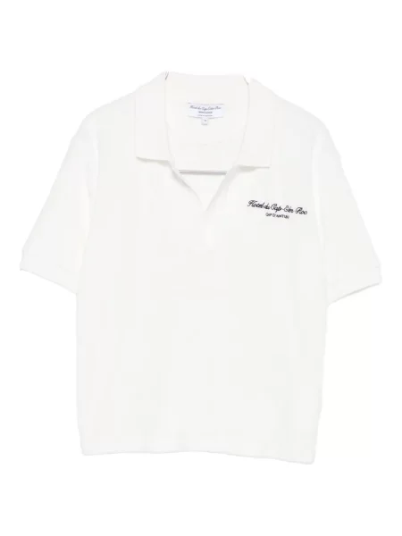 Polo Sporty & Rich cu broderie alb