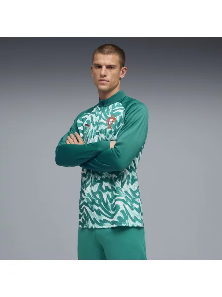 PUMA koszulka na rozgrzewkę Portugalii z zamkiem Akcesoria S zielony