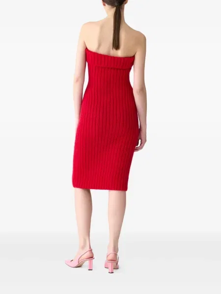 Rochie midi Carolina Herrera tricotate până la genunchi de costum roșu