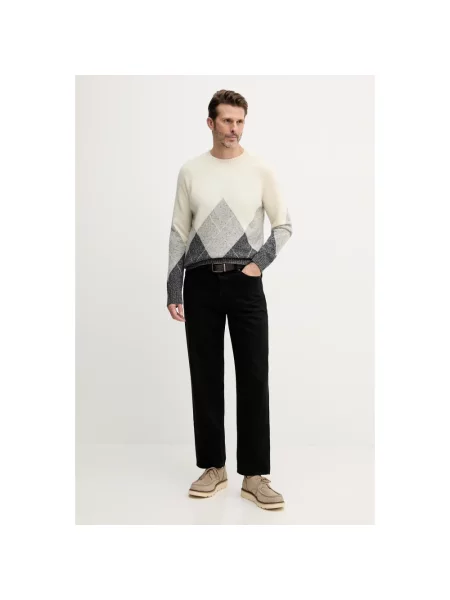 Sweter Benetton wełniany beżowy