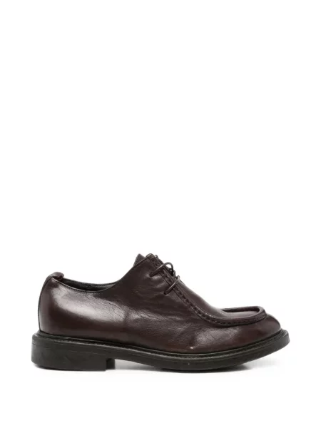 Pantofi loafer Moma cu șireturi din piele maro