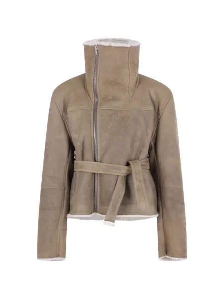 Cu centură decupat geacă Rick Owens din piele de oaie