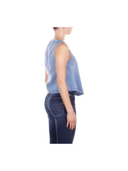 Top Dondup z logo niebieski