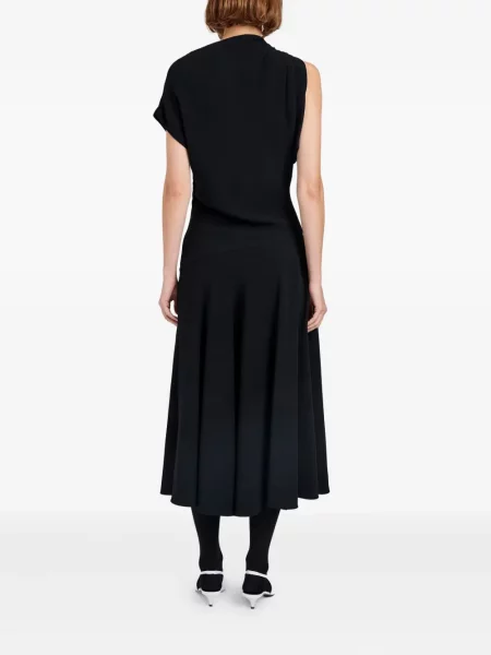 Μίντι φόρεμα Proenza Schouler ντραπέ με μήκος μέχρι το γόνατο ενός ώμου μαύρο