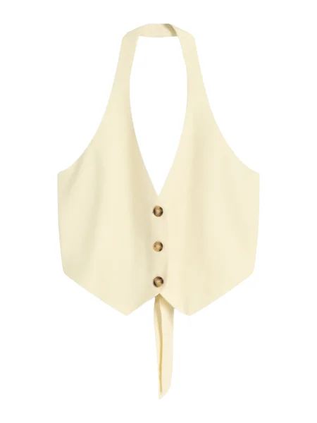 Bershka Vesta k obleku světle žlutá