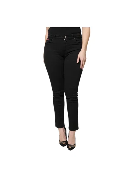 Jeansy skinny Dolce And Gabbana z wysoką talią czarne