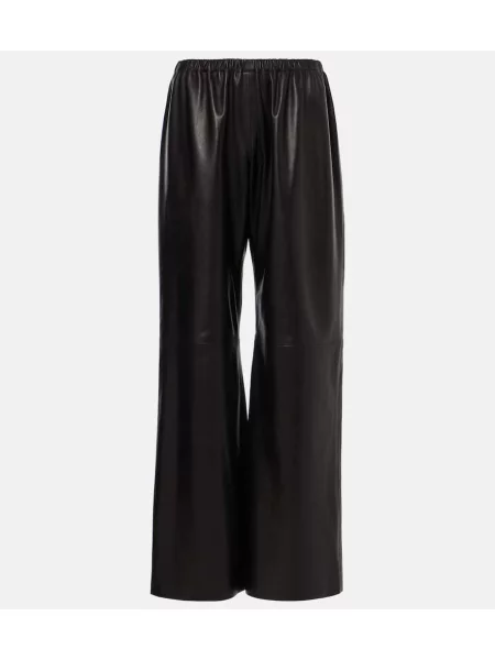 Pantaloni Nour Hammour din piele negru