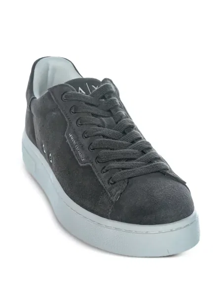 Szarvasbőr sneaker Armani Exchange nyomtatás fekete