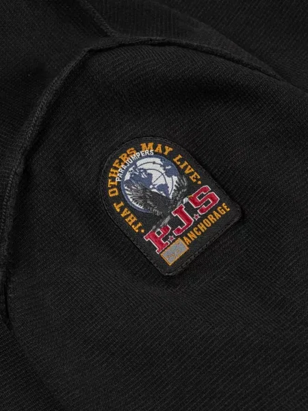 Пуловер Parajumpers с кръгло деколте с автограф черно