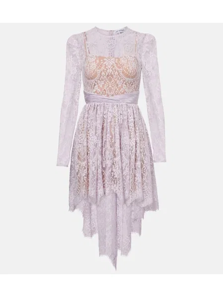 Rochie Self-portrait din satin transparente violet